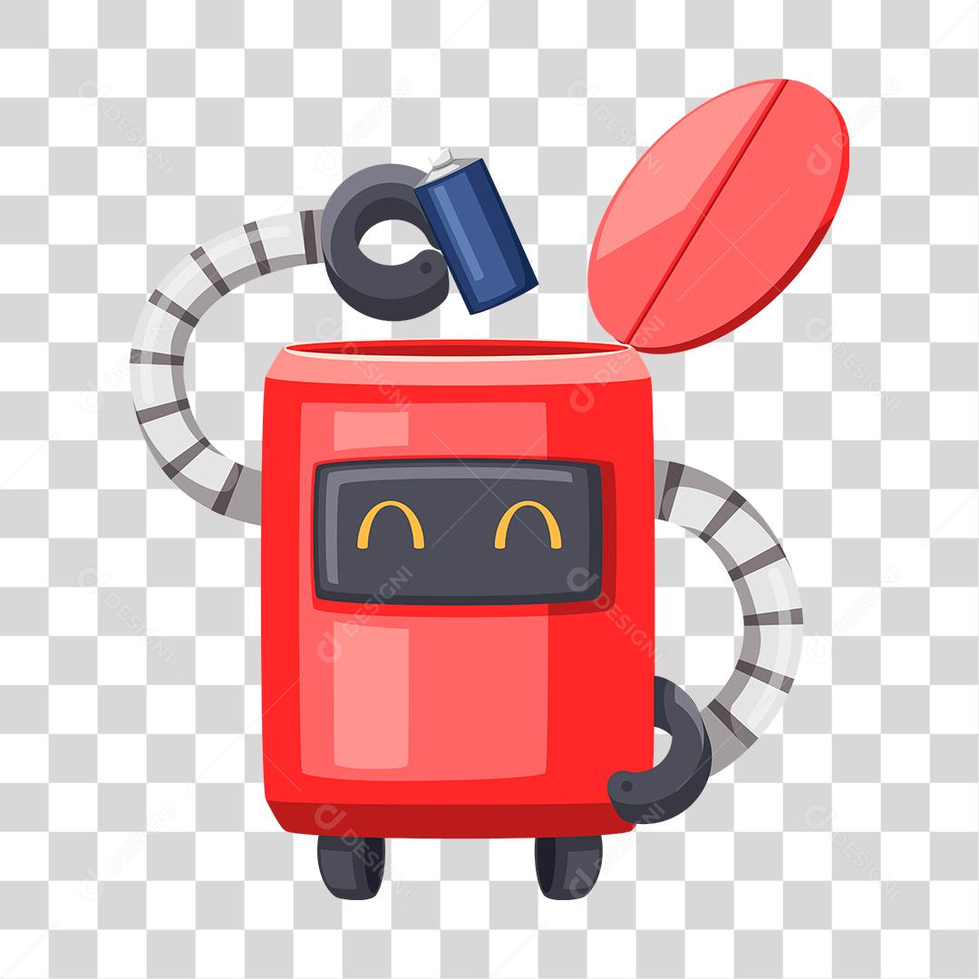 Desenho de robô lixeiro PNG Transparente