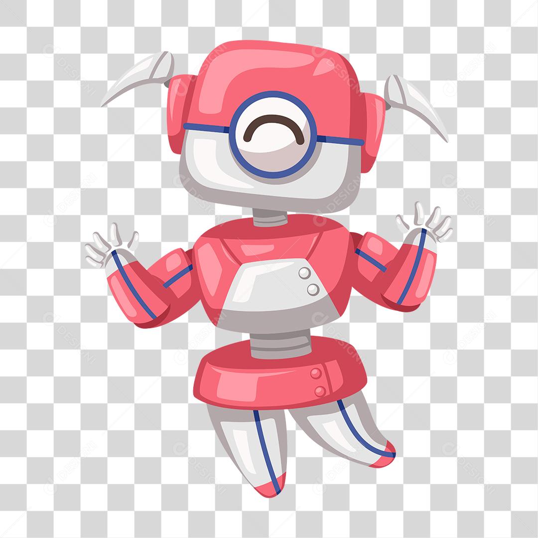 Desenho de robô rosa feminina PNG Transparente