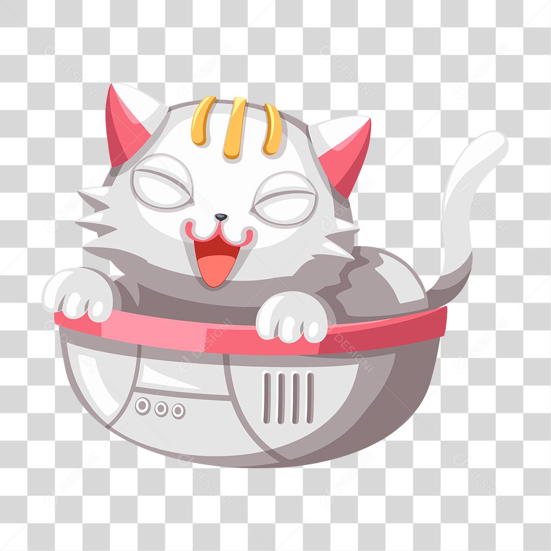 Desenho de robô gato animal PNG Transparente