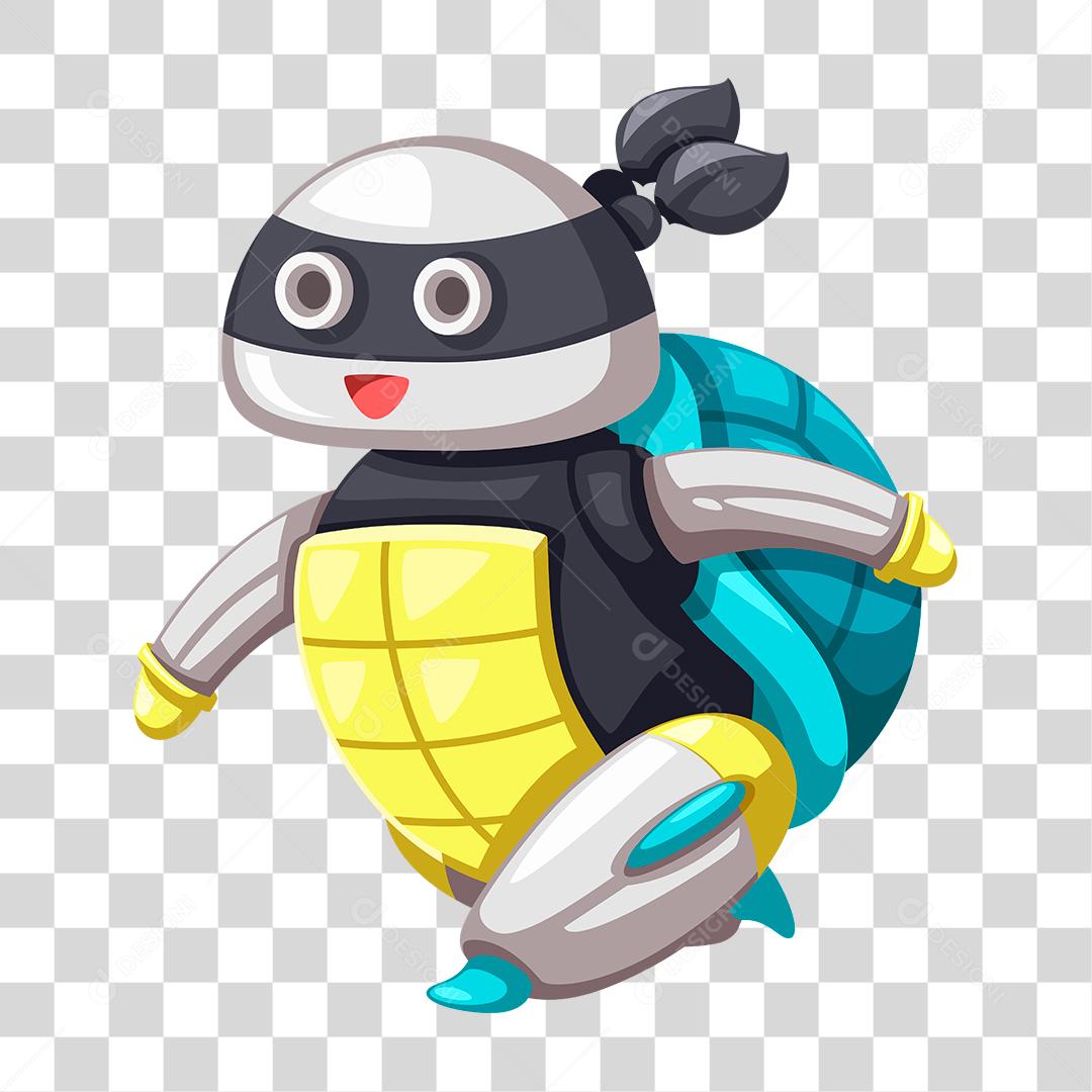 Desenho de robô tartaruga ninja PNG Transparente