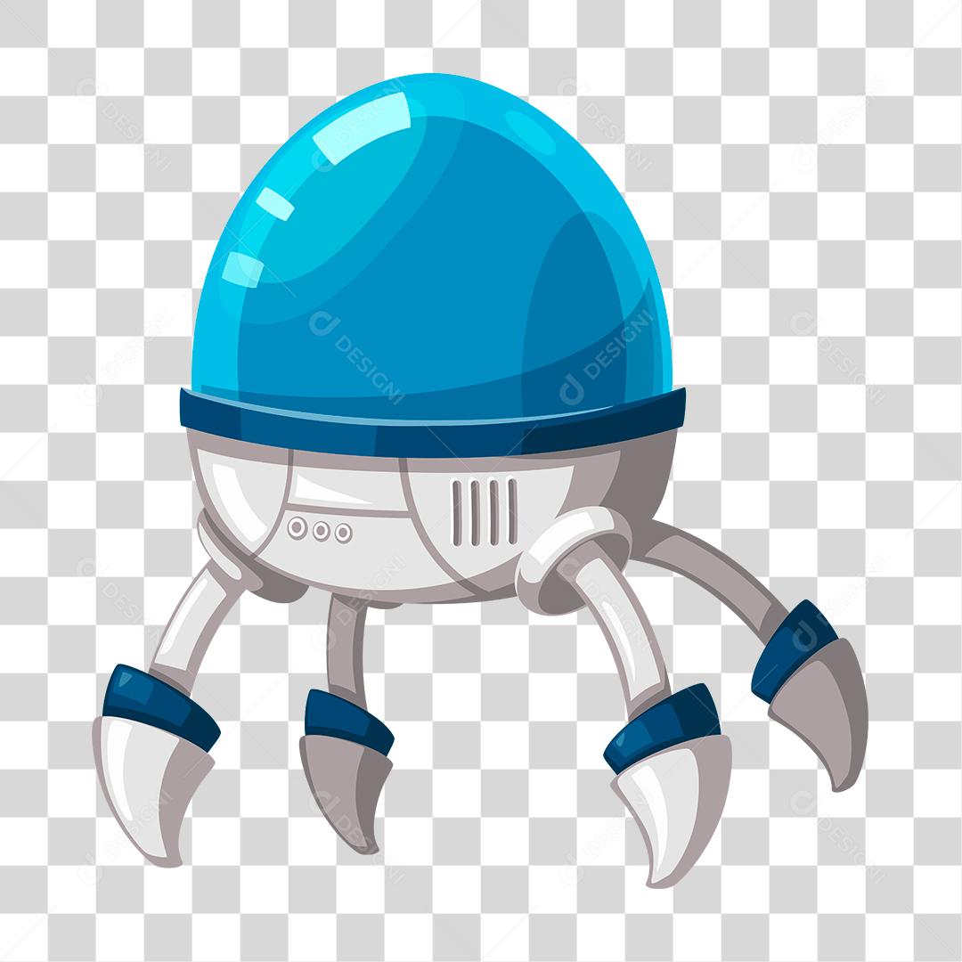 Desenho de robô azul e branco branco PNG Transparente