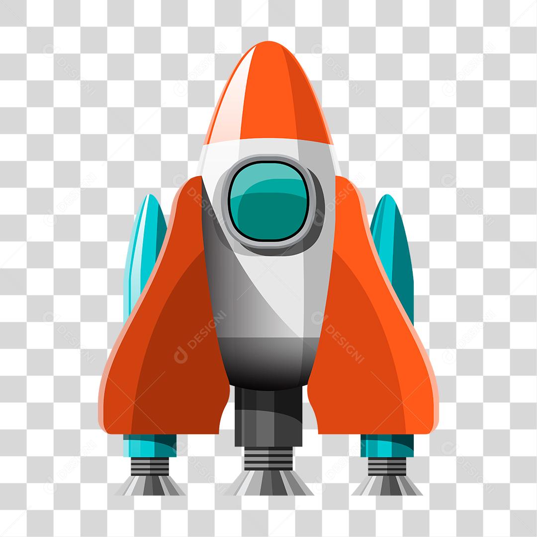 Desenho de foguete decolando