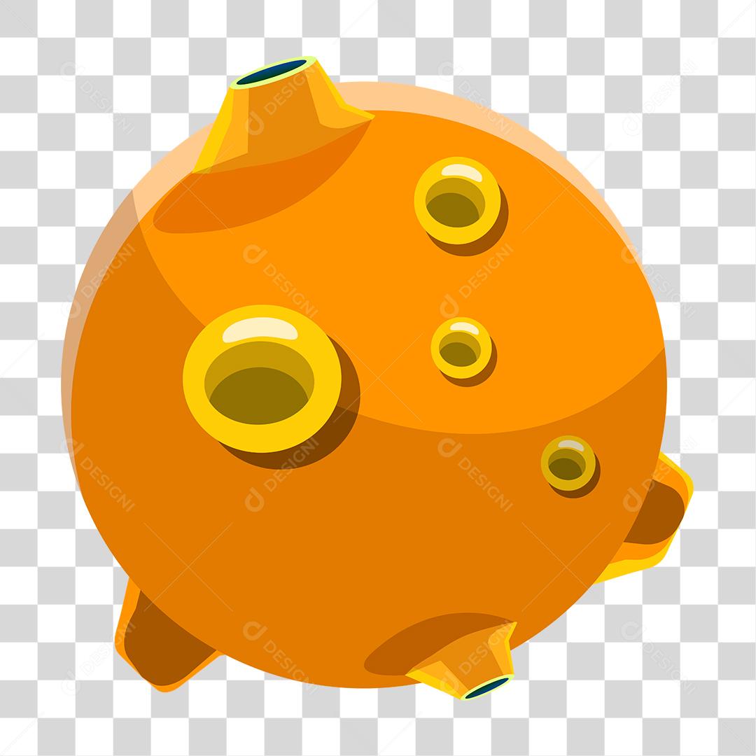 desenho de um planeta laranja
