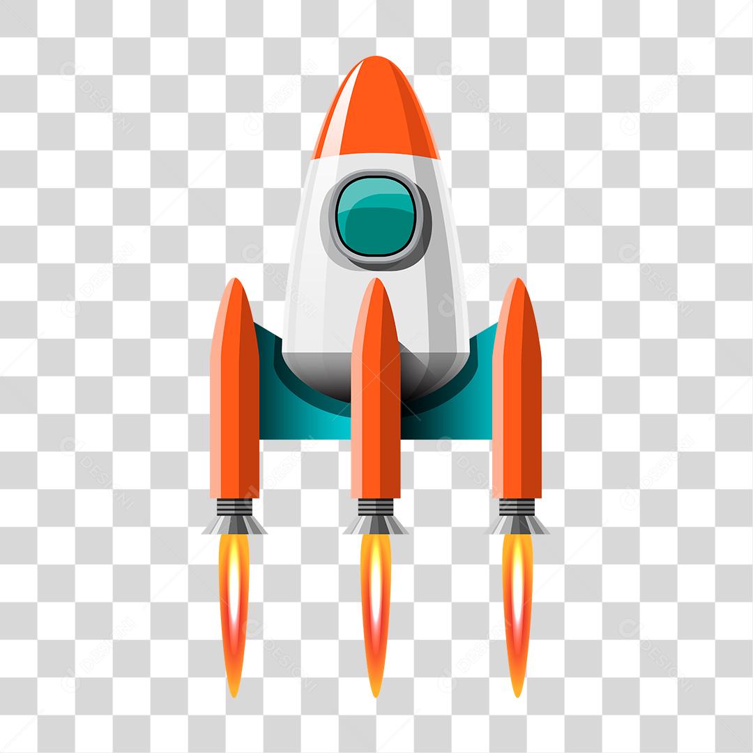 Desenho de um foguete decolando