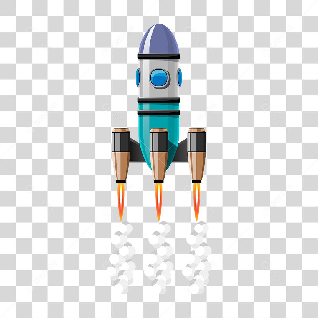 Desenho de um foguete decolando