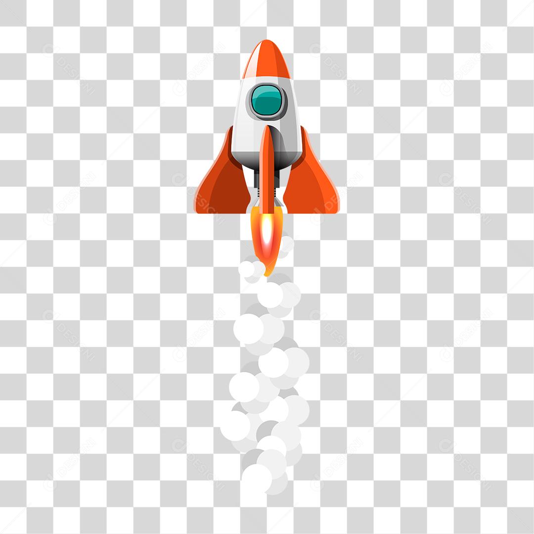 Desenho de um foguete decolando