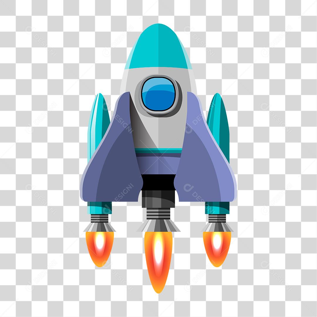 Desenho de um foguete decolando