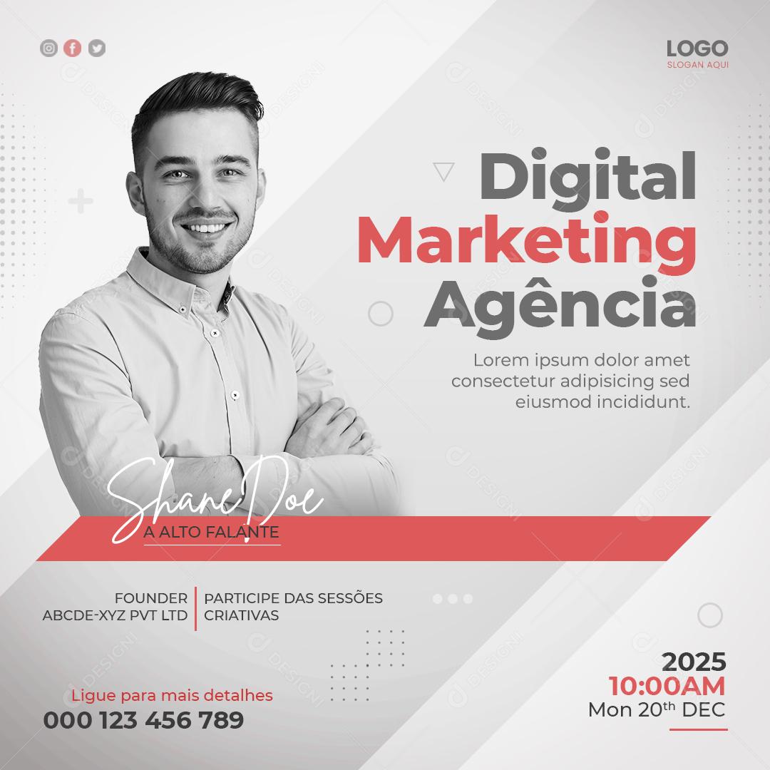 Social Media Agência Marketing Digital PSD Editável