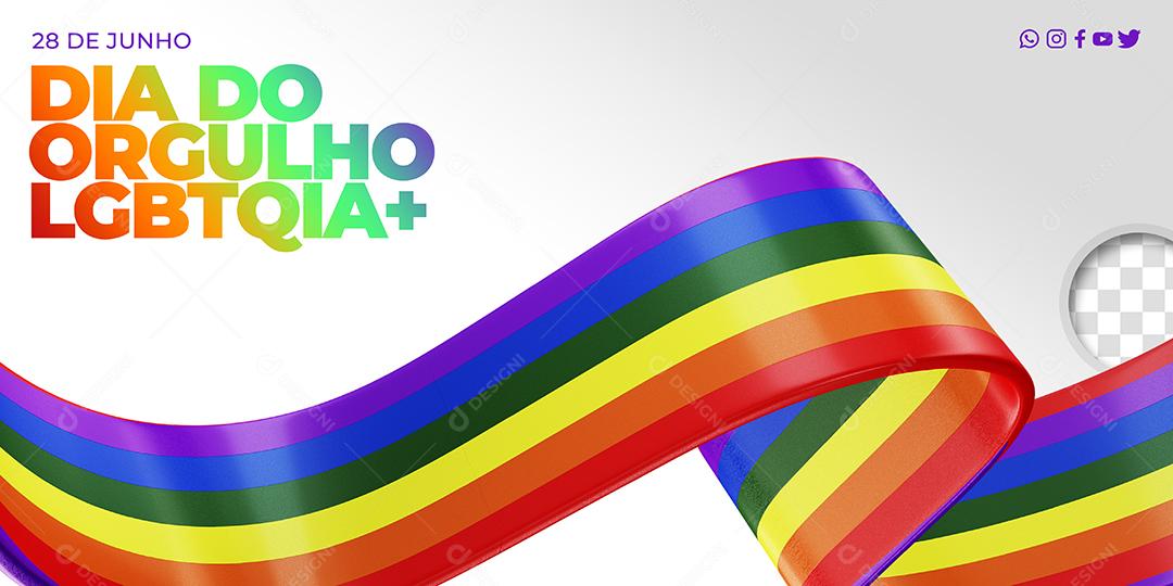 Social Media Banner Dia do Orgulho LGBT 28 de Junho PSD Editável