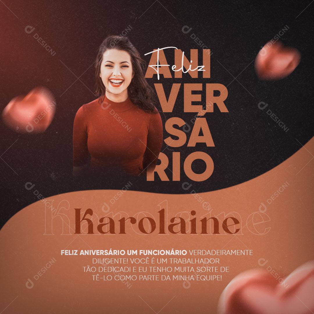 Feliz Aniversário Para Um Funcionário Parabéns Social Media PSD Editável