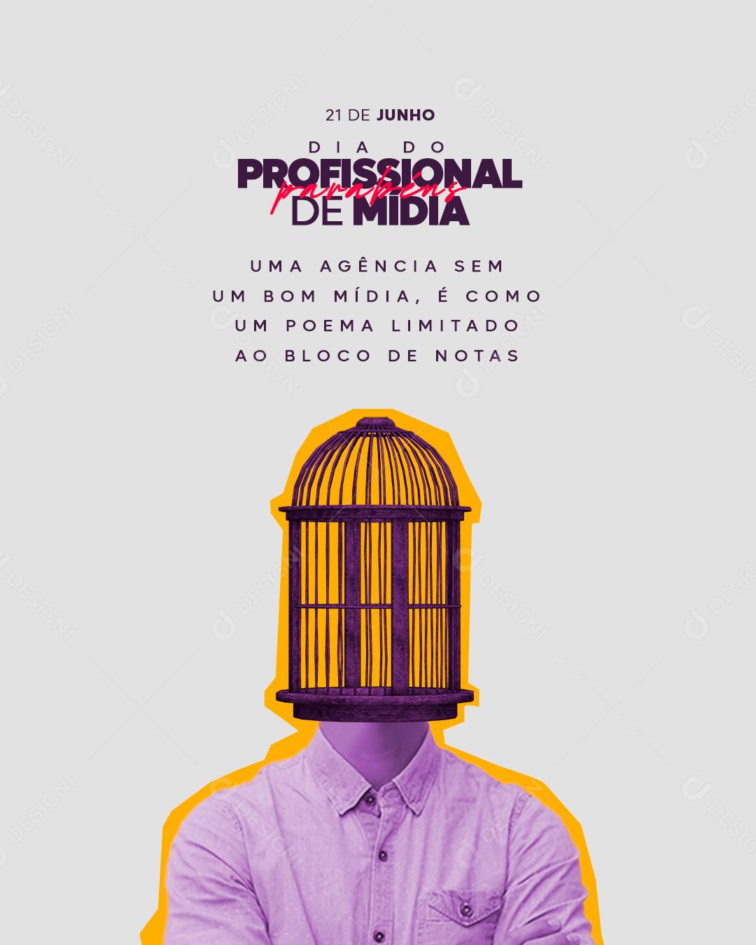 Social Media Uma Agência sem um bom Mídia Dia do Profissional de Mídia PSD Editável