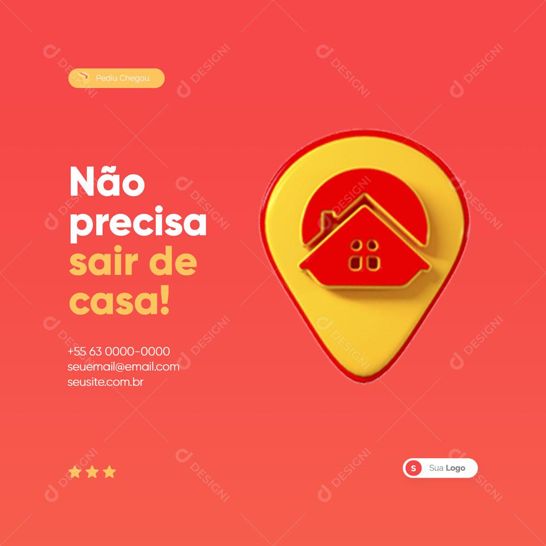 Delivery Pediu Chegou, Não Precisa Sair de Casa Social Media PSD Editável