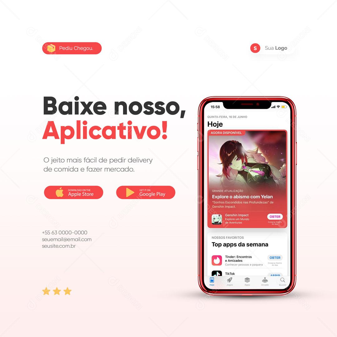 Social Media Delivery Baixe Nosso Aplicativo PSD Editável