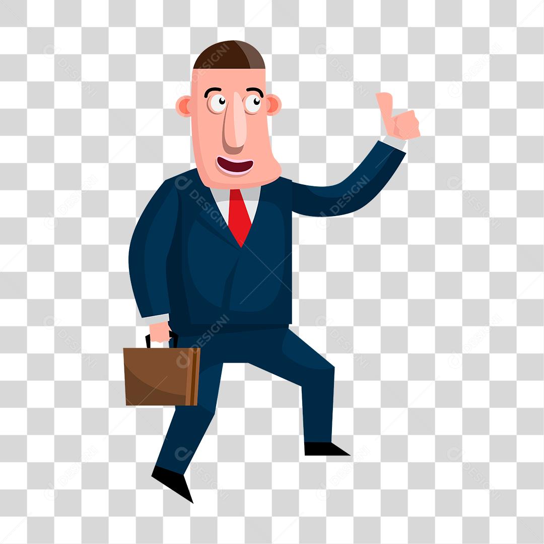 Desenho de um empresário feliz