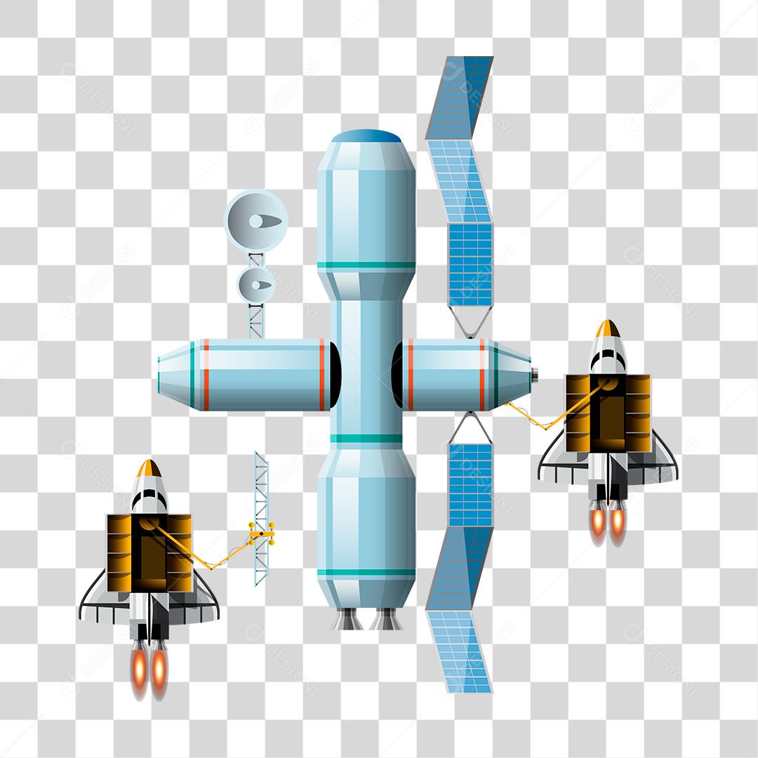 Desenho de uma maquete de um foguete