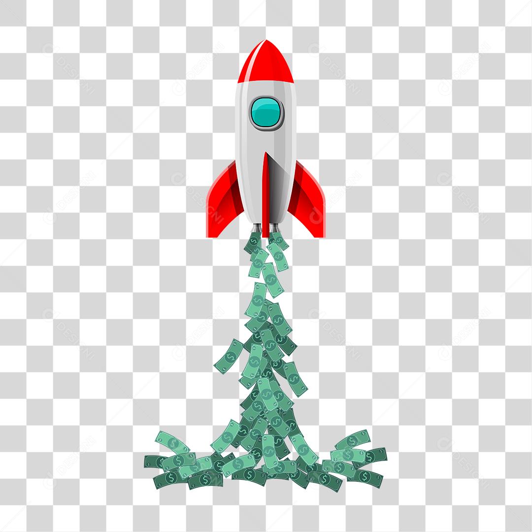 Desenho de foguete decolando