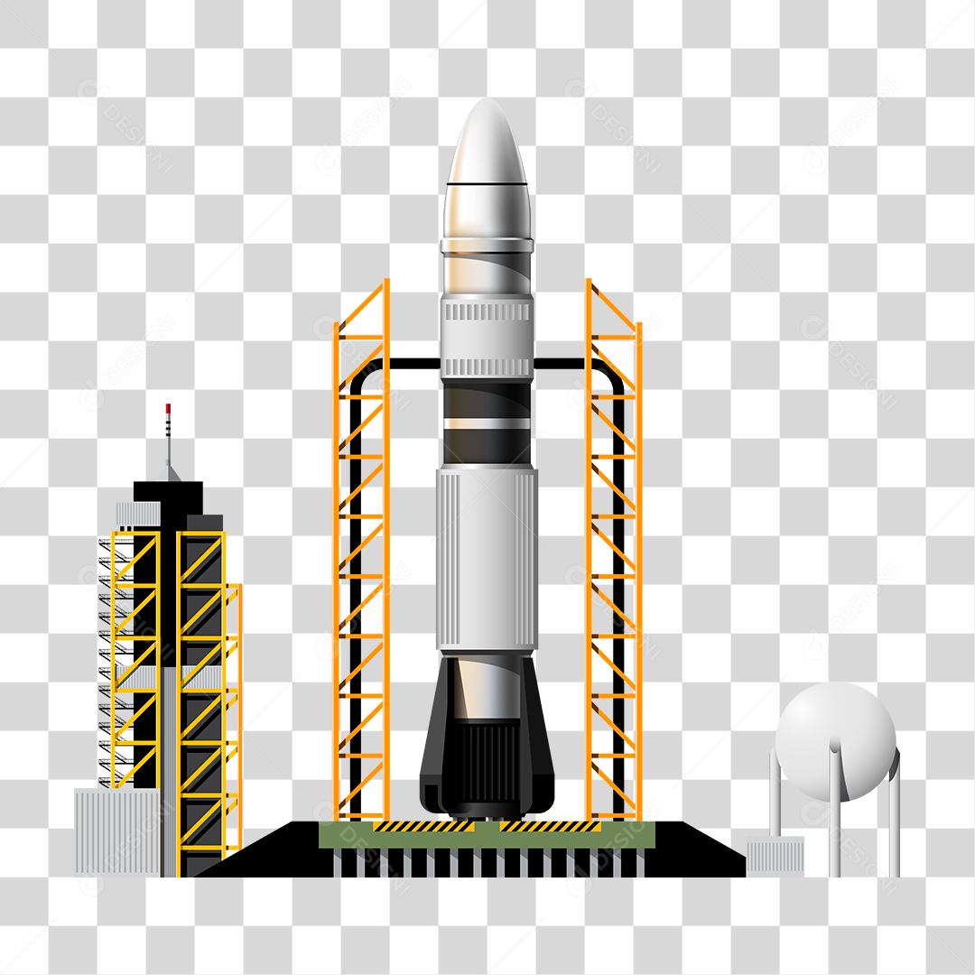 Desenho de um míssil sendo lançado na base aerea