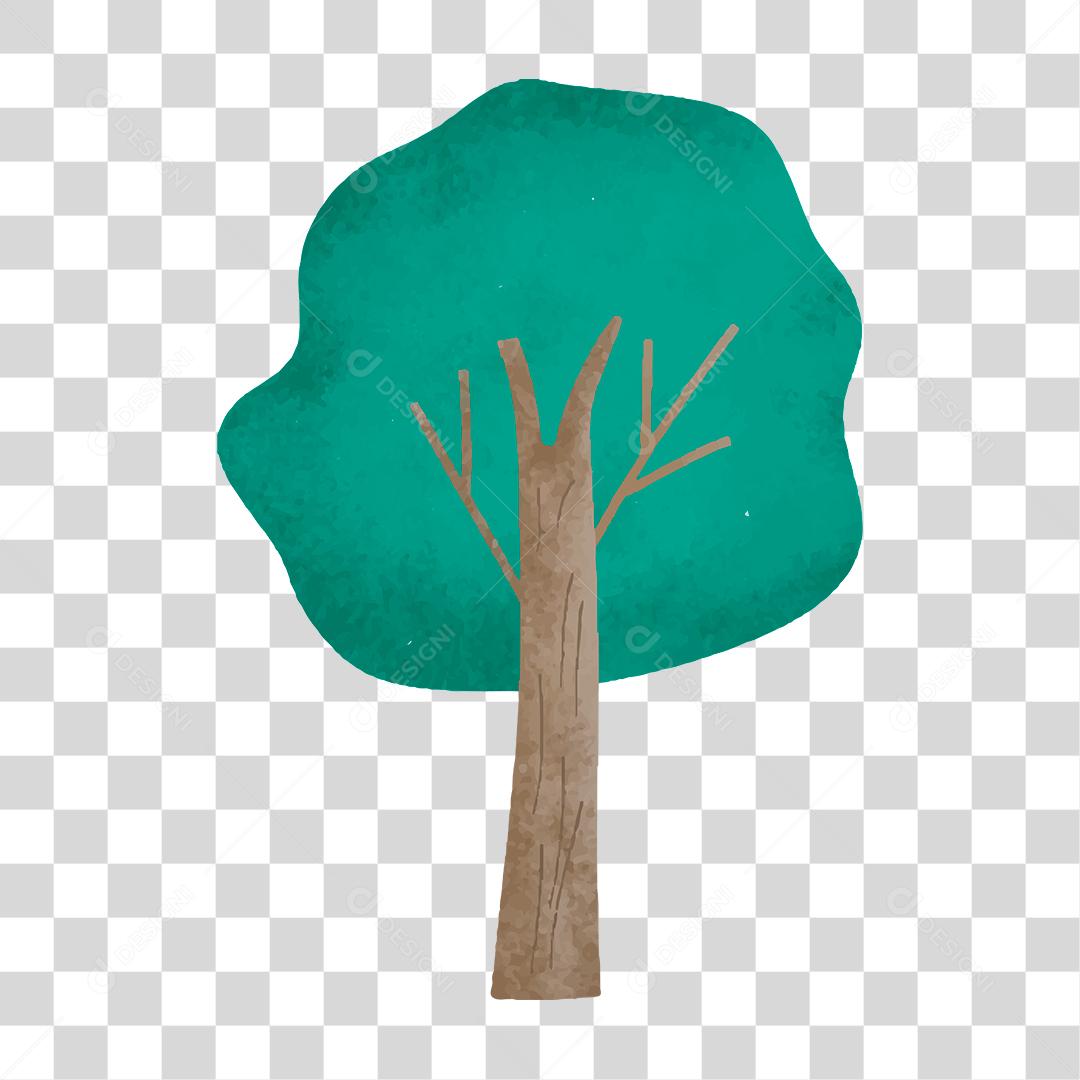 Desenho de arvore folhas verdes floresta