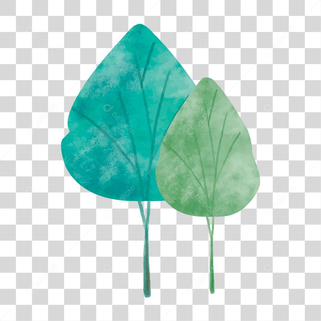 Desenho de arvores folha verde