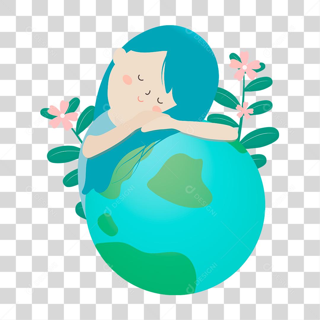 Desenho de Mulher Conceito Mundo mais feliz