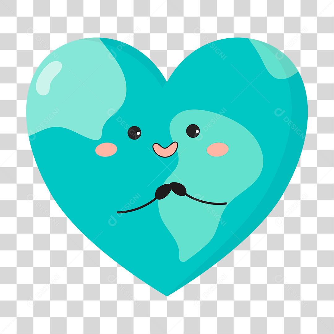 Desenho de coraçao de formato de terra