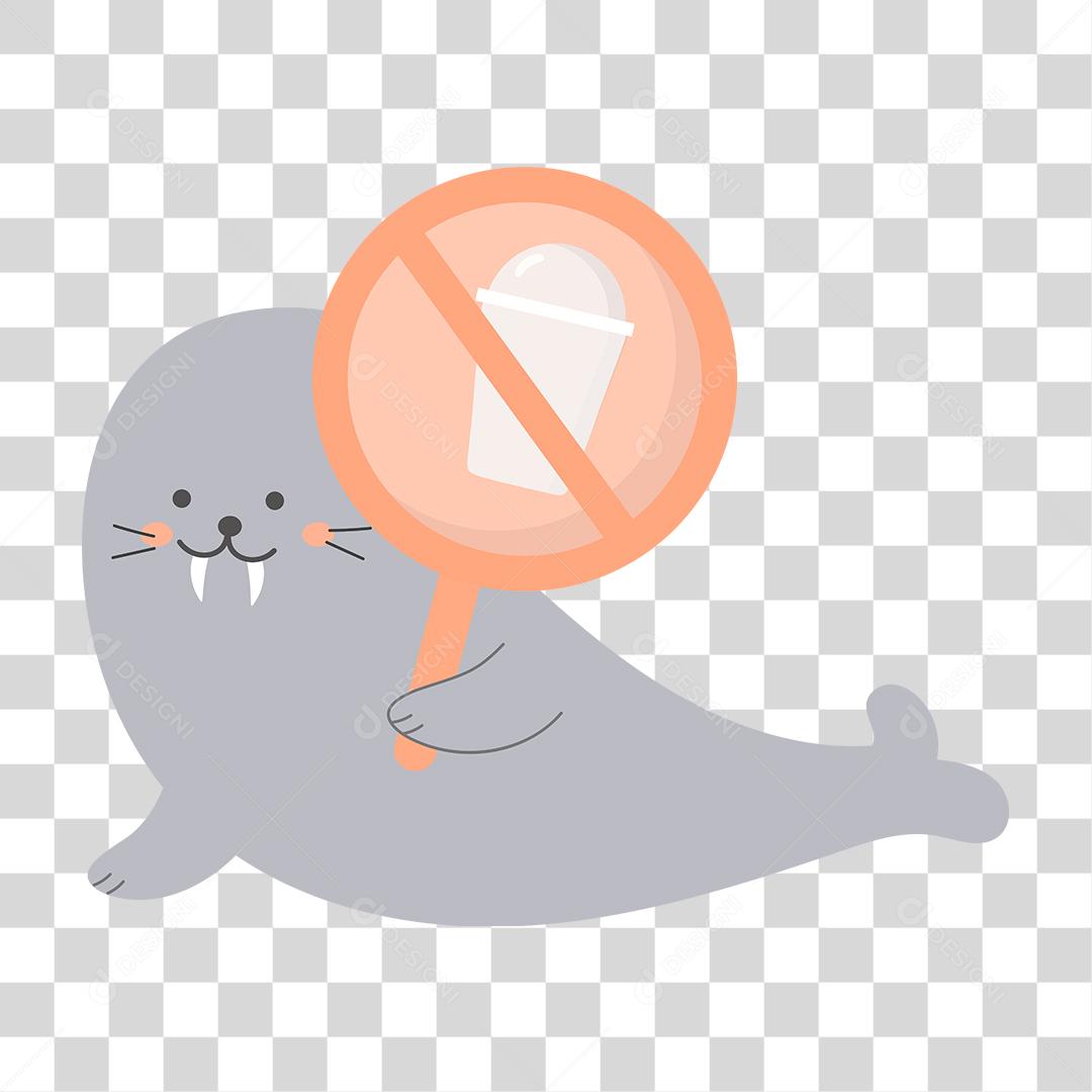 Desenho de foca conceito preservaçao dos rios e mares