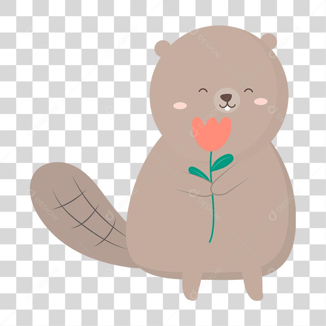 Desenho de castor animal selvagem