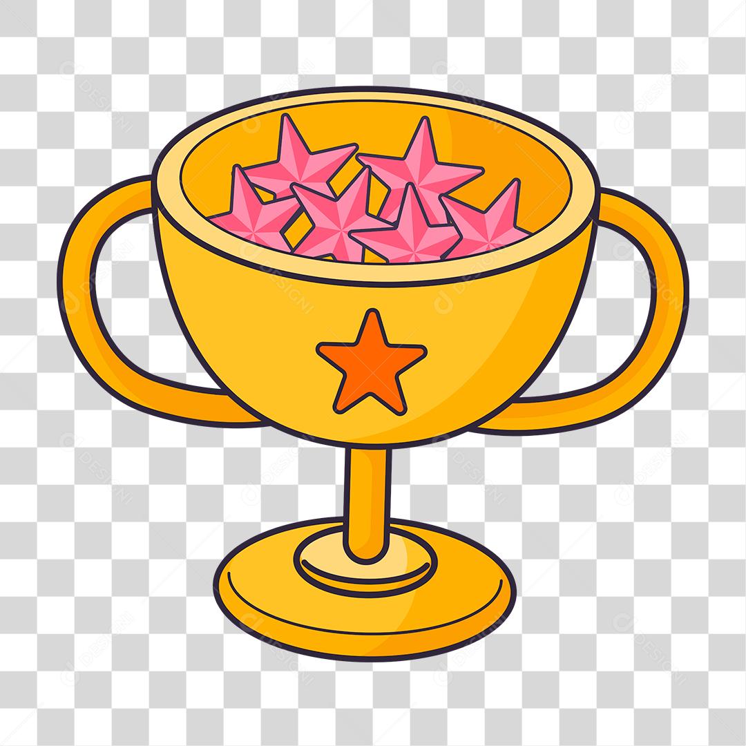 desenho de trofeu dourado
