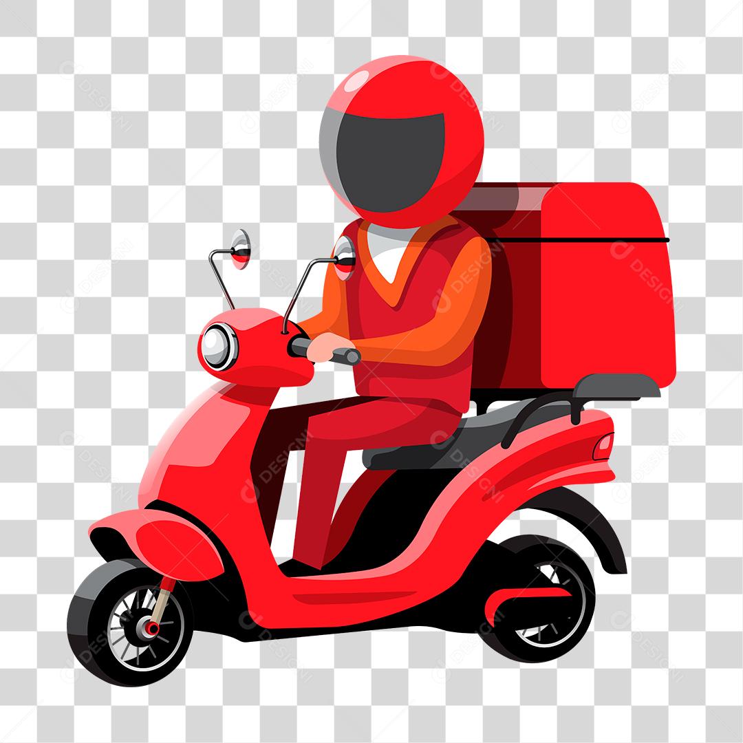 desenho de um motoboy de entregas