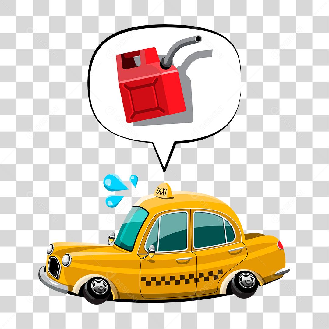 Drawing of a Taxi with Gasoline Thoughts