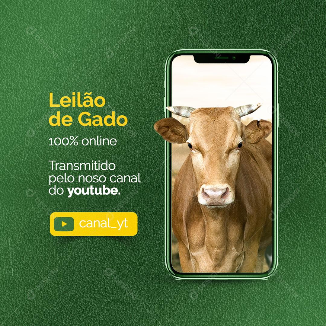 Cattle Auction Transmitted by Our Youtube Channel Social Media Editable PSD