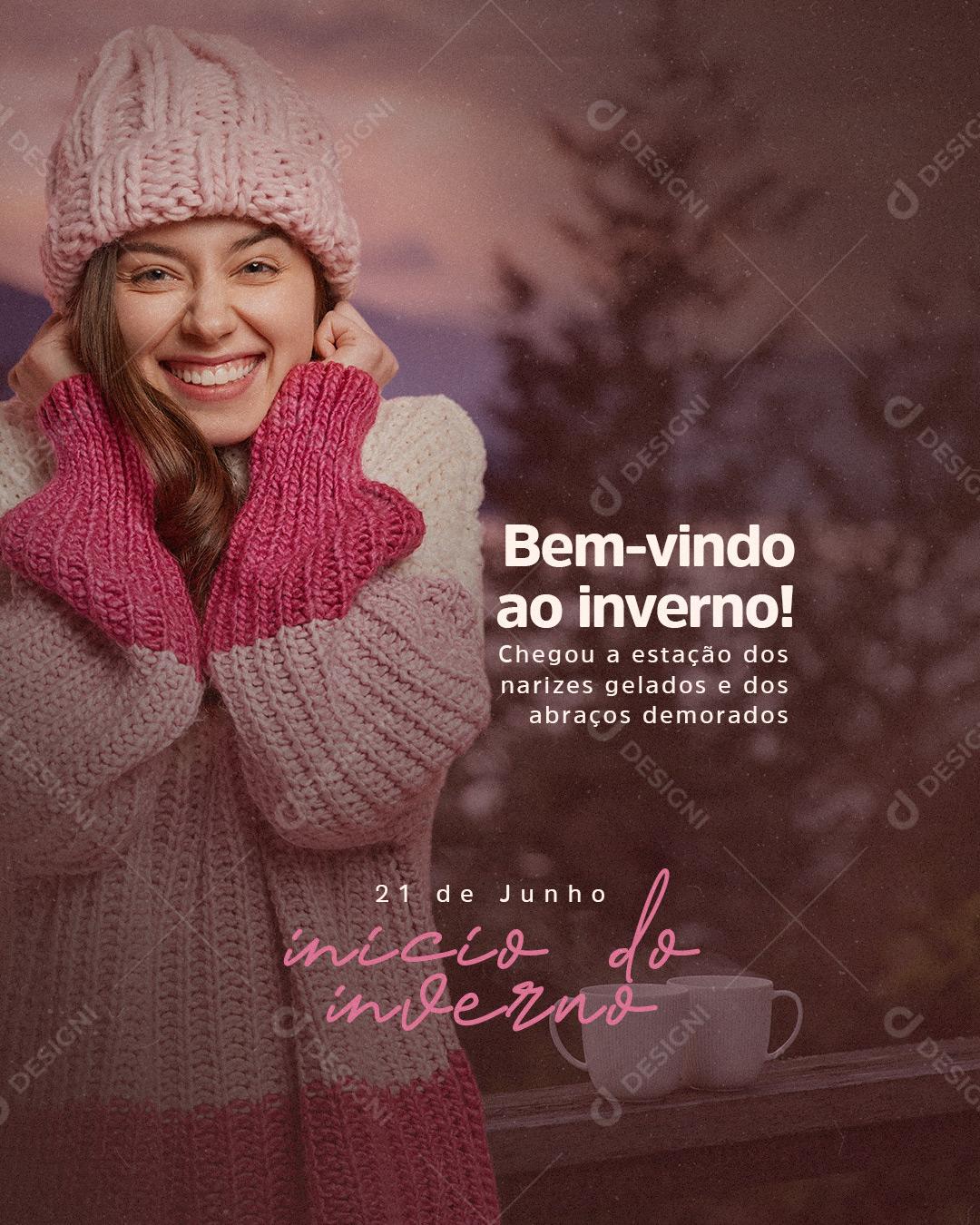 Social Media Chegou a estação dos narizes gelados Início do inverno 21 de Junho PDS Editável