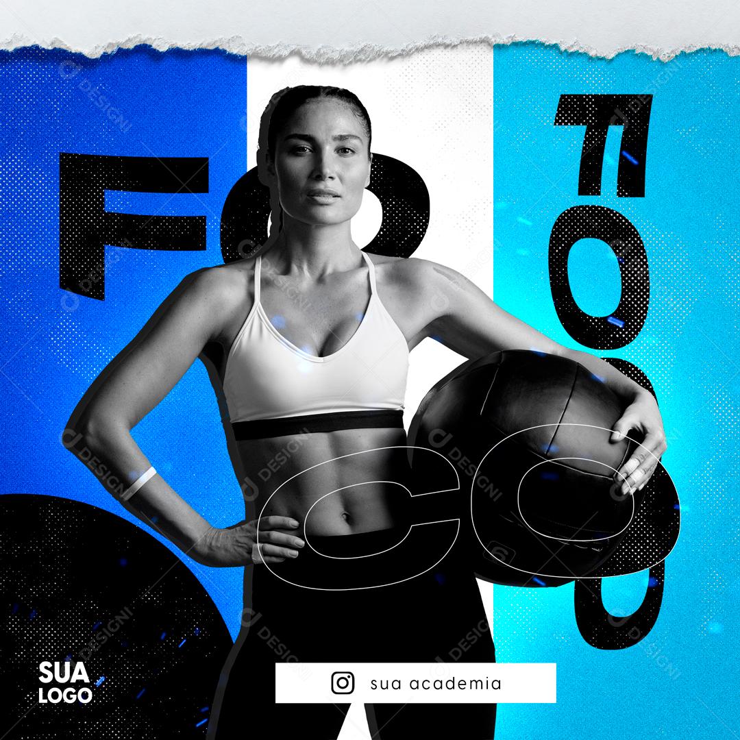 Tenha Foco Não Desista e Venha há Nossa Academia Social Media PSD Editável