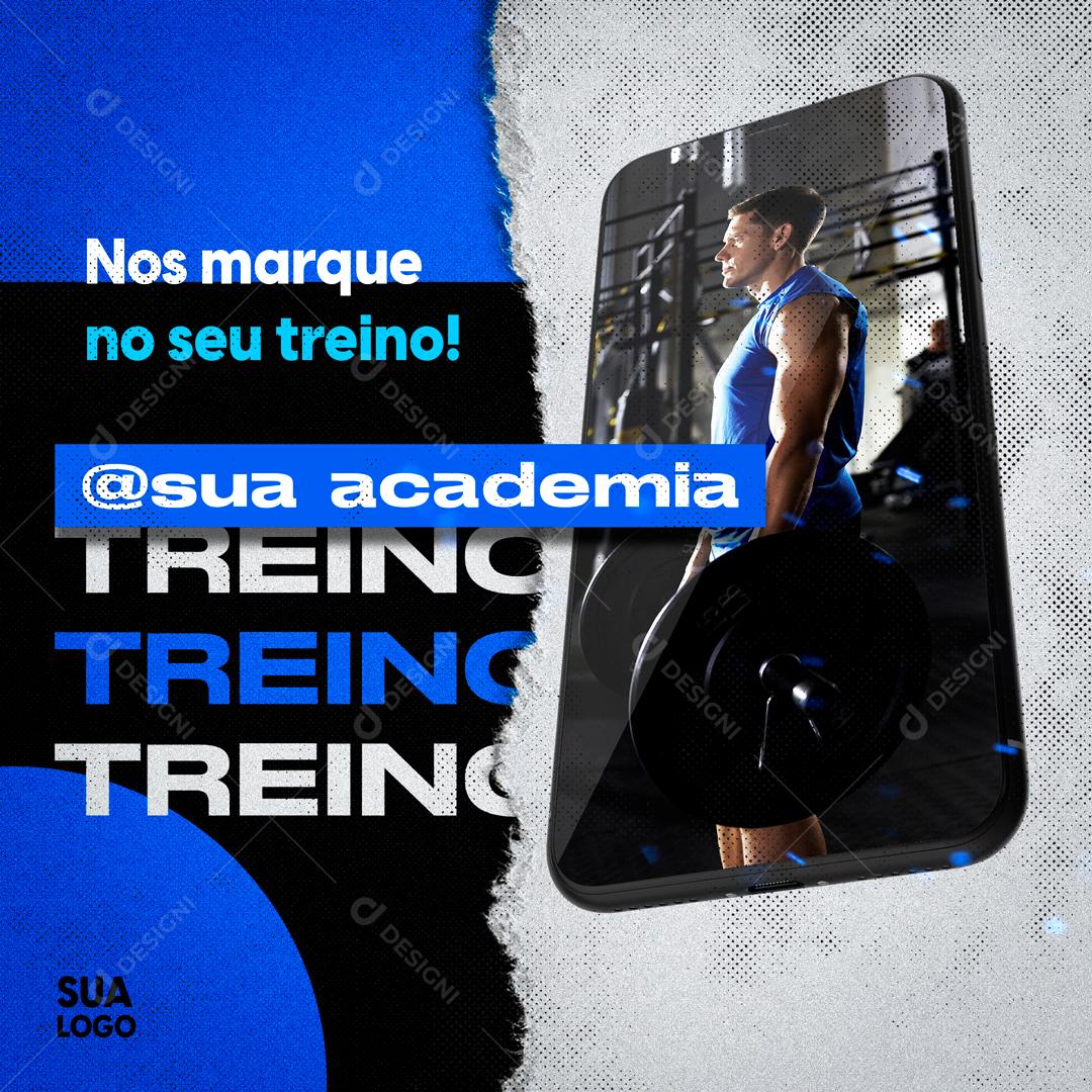 Marque Seu Treino Agora Na Nossa Academia Social Media PSD Editável