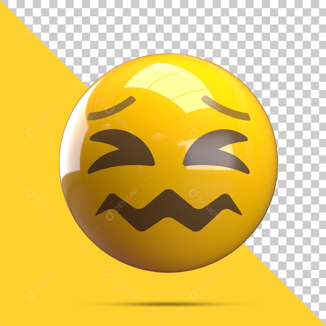 Emoji Triste Elemento 3D Para Composição PSD
