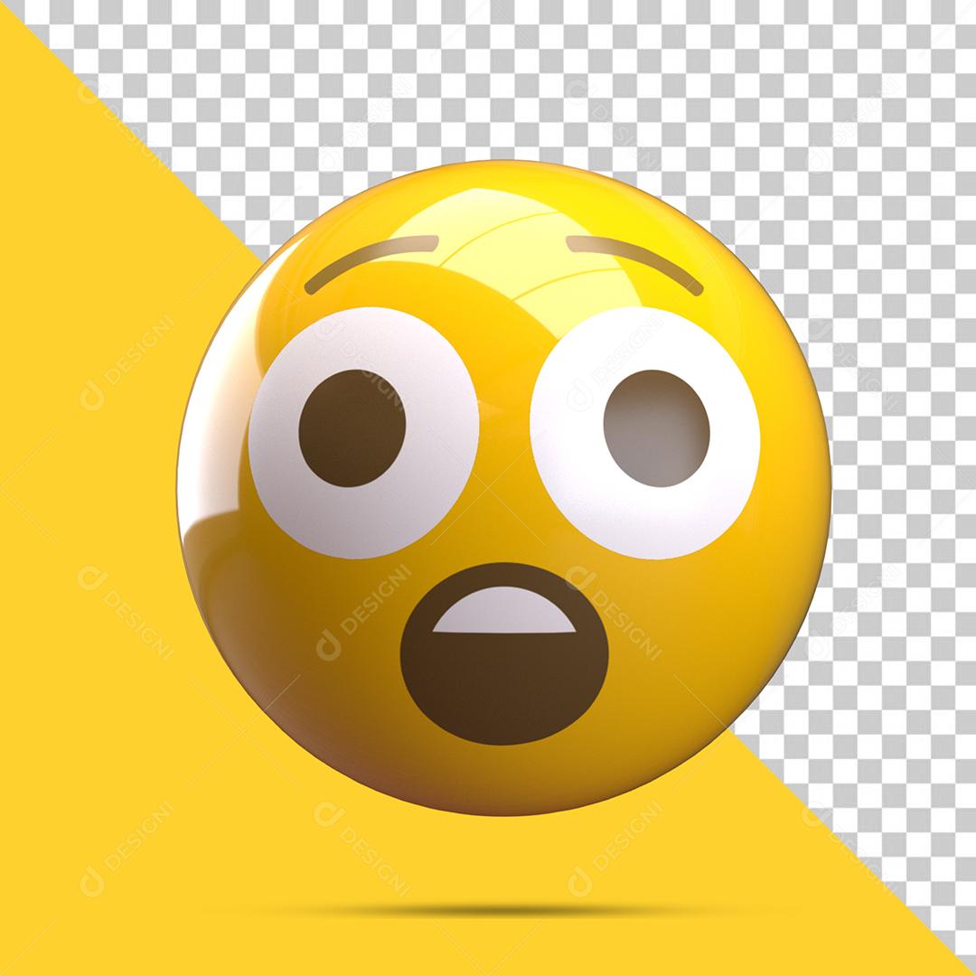 Emoji Surpreso Elemento 3D Para Composição PSD
