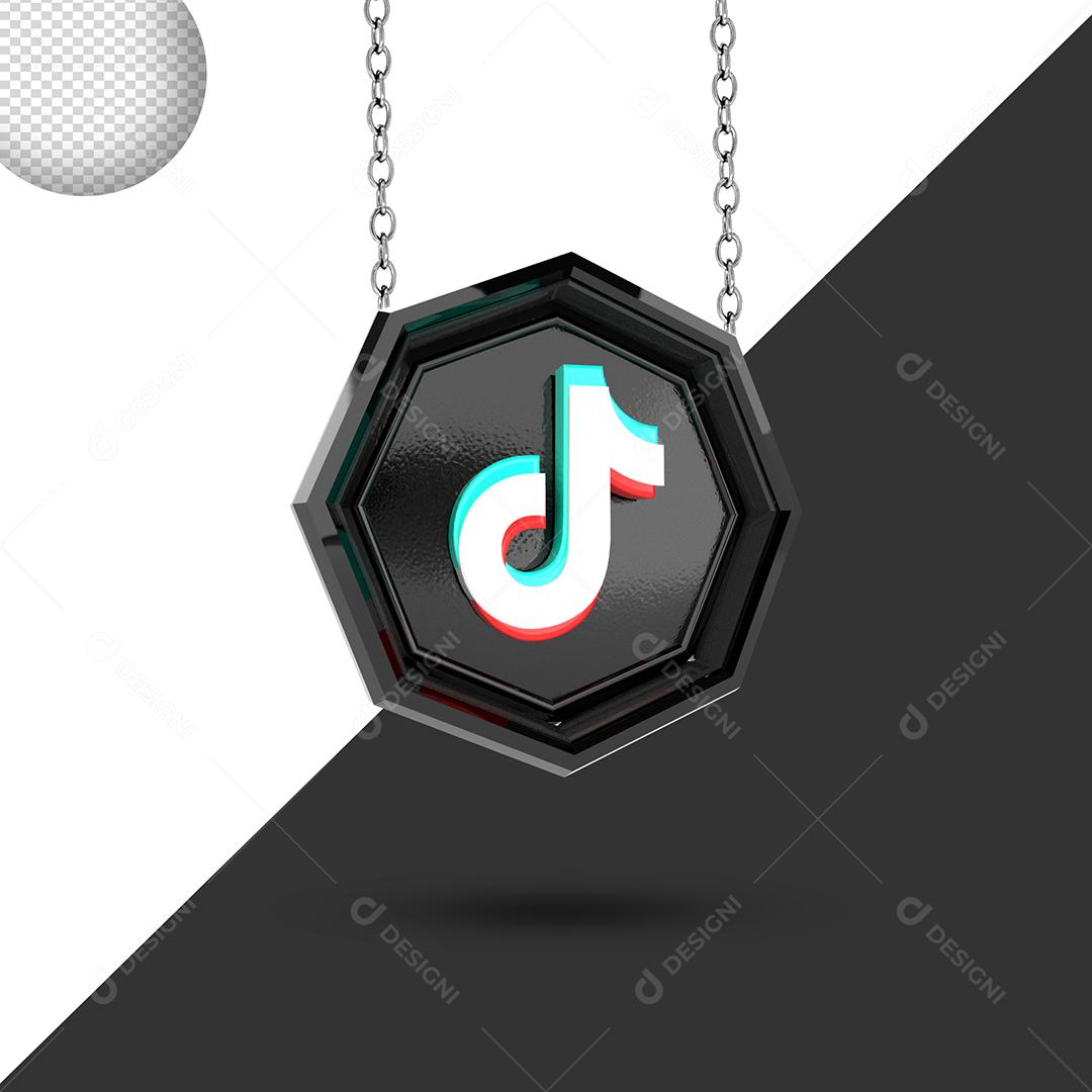 Colar do Tiktok 3D Elemento para composição PSD