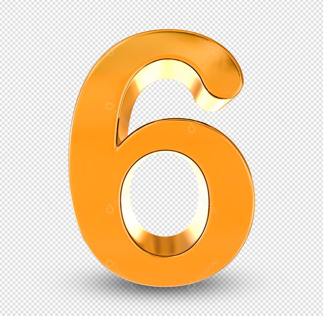 Número 3D Para Composição Dourado PSD