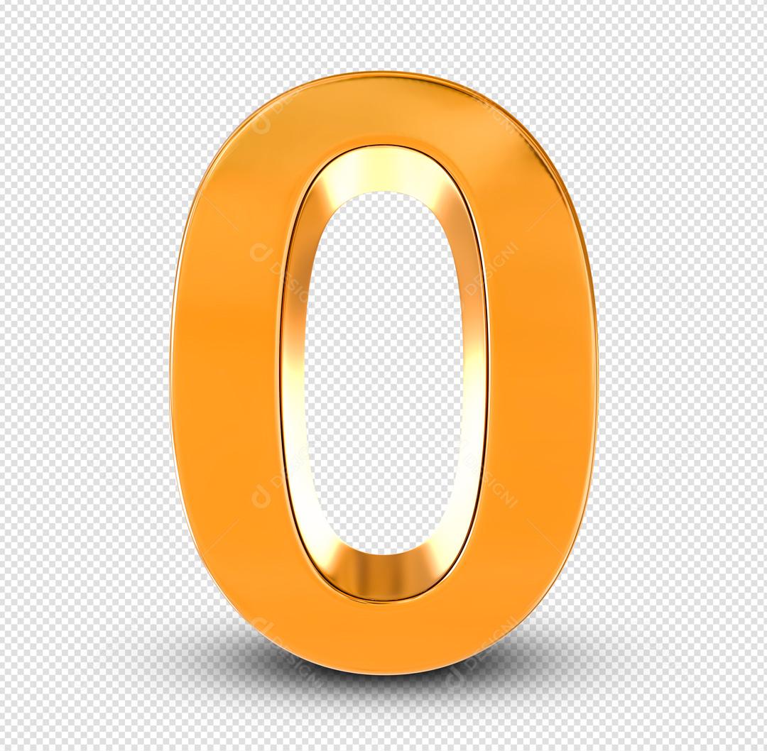 Número 3D Para Composição Dourado PSD