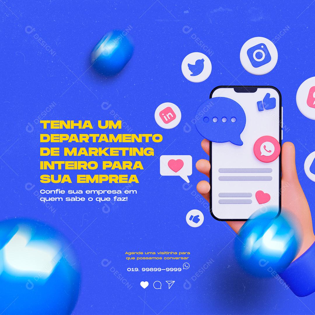 Social Media Marketing Digital Tenha um departamento de Marketing inteiro PSD Editável