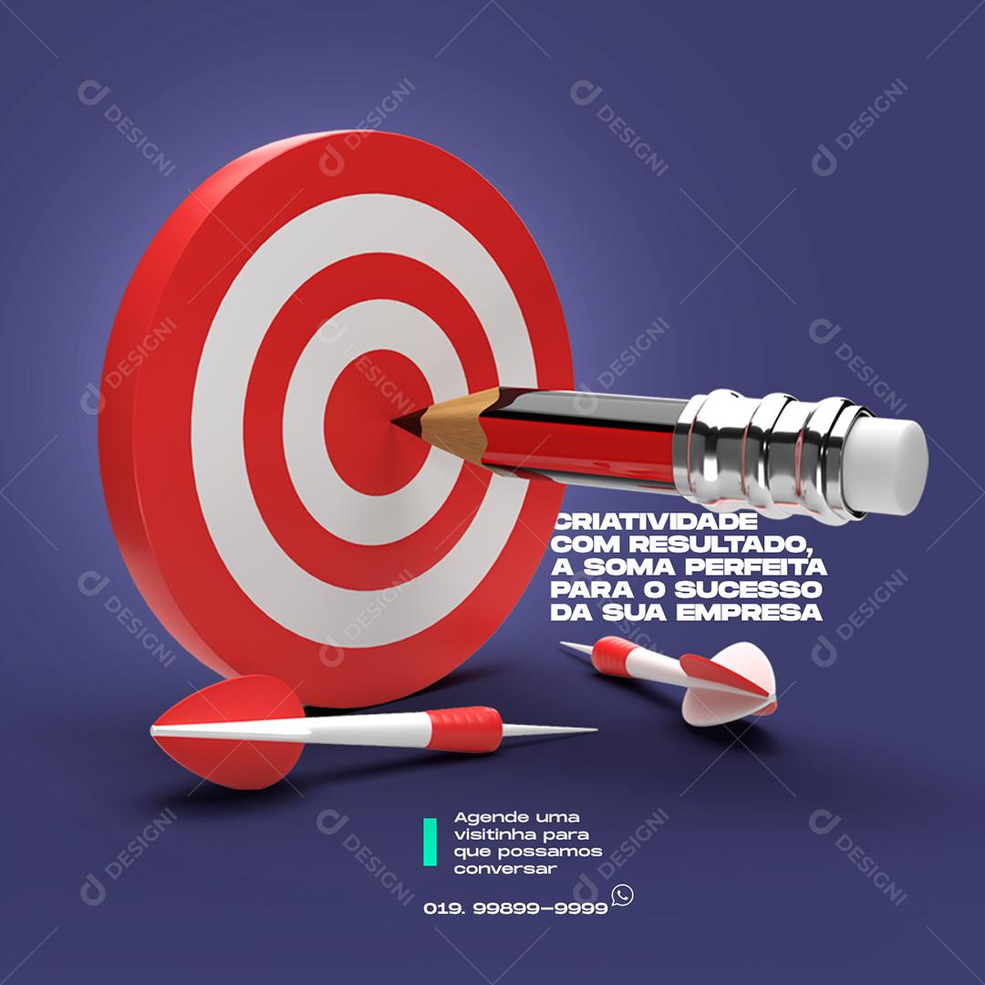 Social Media Criatividade com resultado Marketing Digital PSD Editável