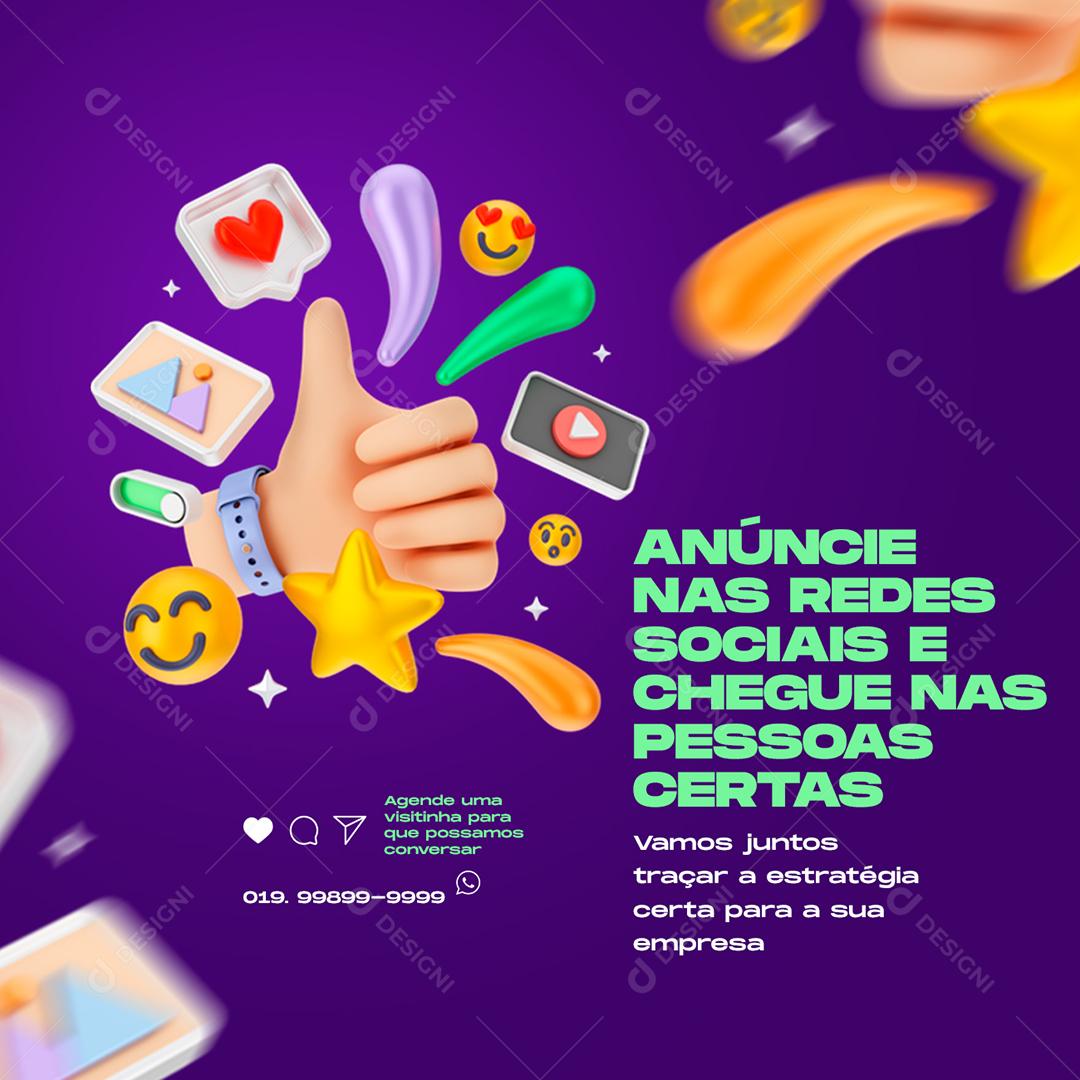 Social Media Anúncie nas redes sociais e chegue nas pessoas certa Marketing Digital PSD Editável