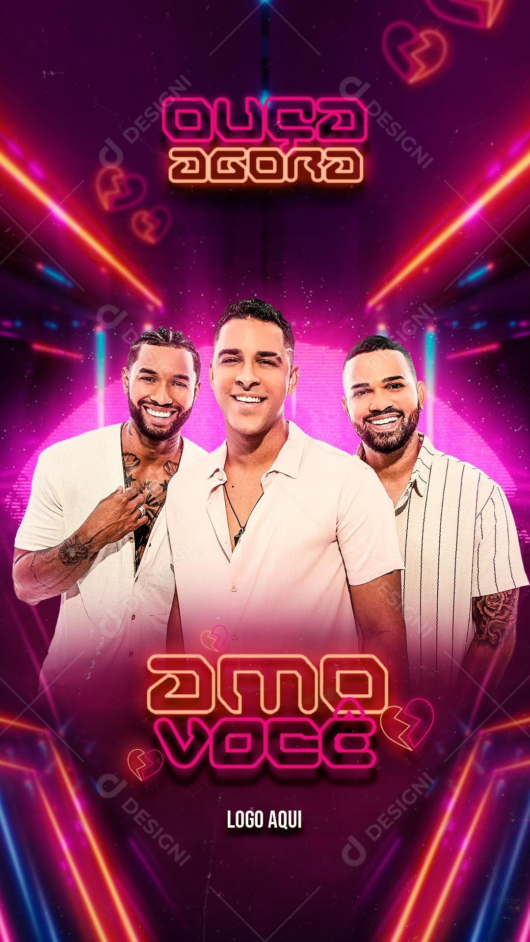 Flyer Story Show Evento Ouça Agora Amo Você Pagode Social Media PSD Editável