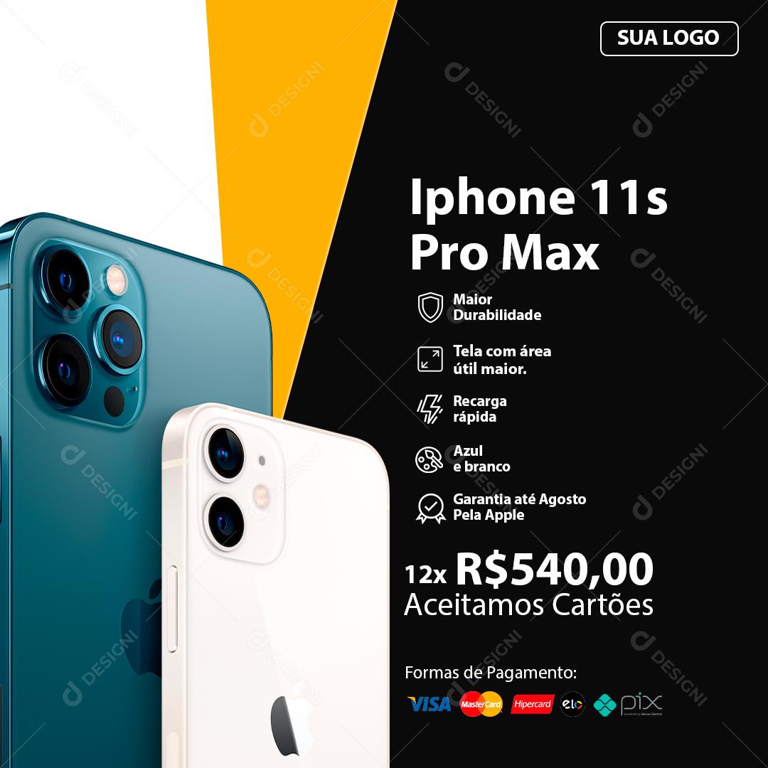 Social Media Iphone 11s Pro Max Loja Eletrônico PSD Editável