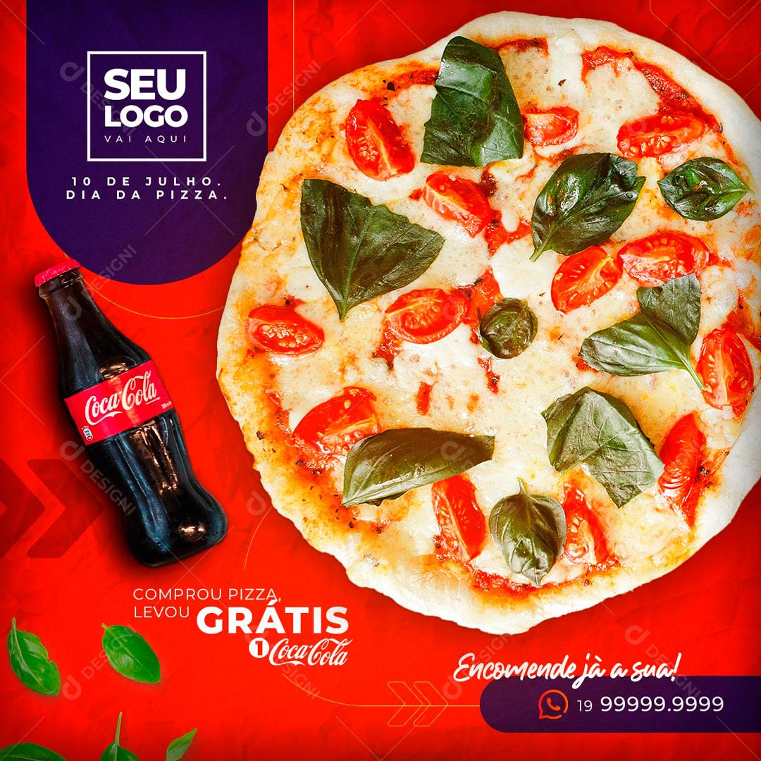 Comprou Uma Pizza Ganha refrigerante Social Media PSD Editável