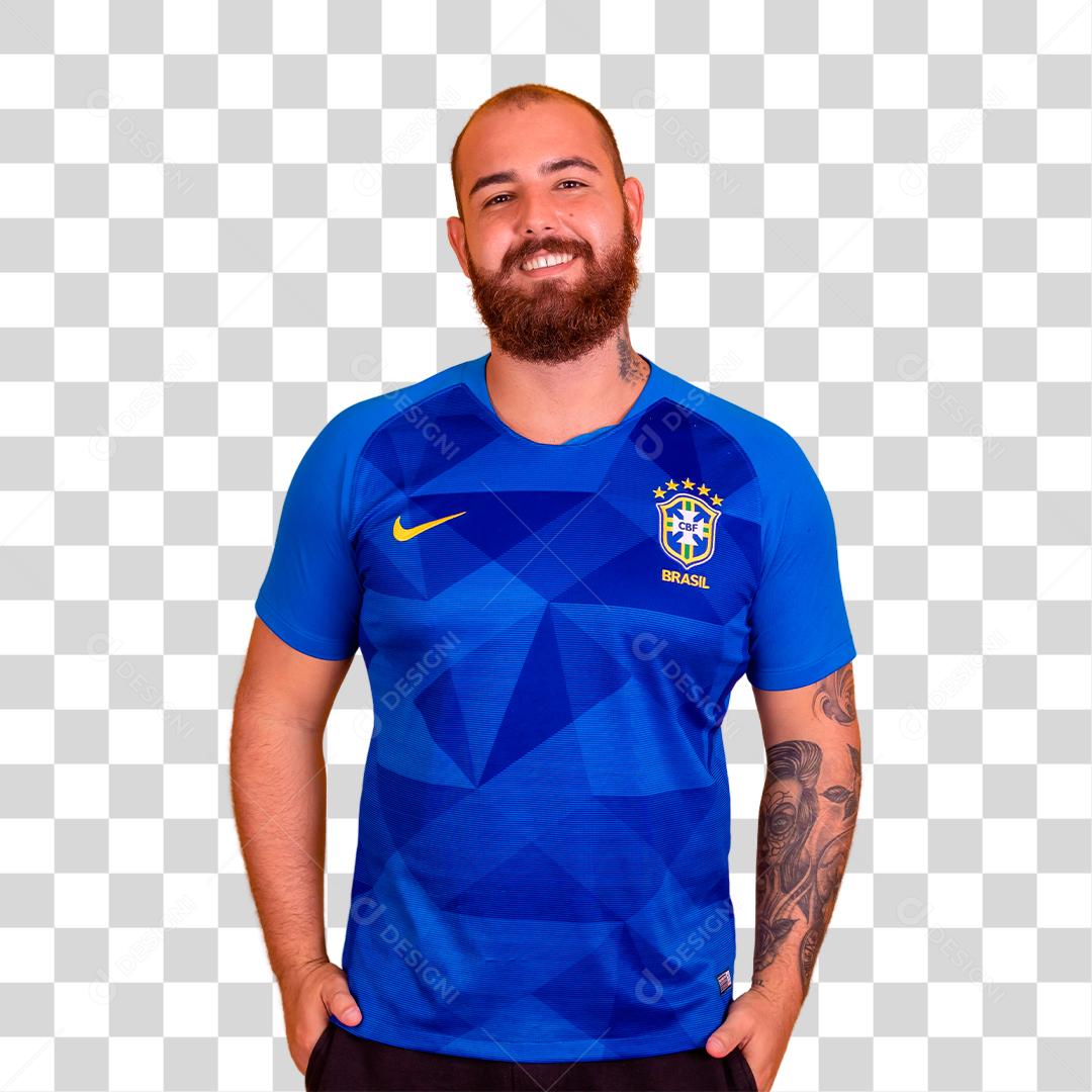 Homem jovem torcedor brasileiro