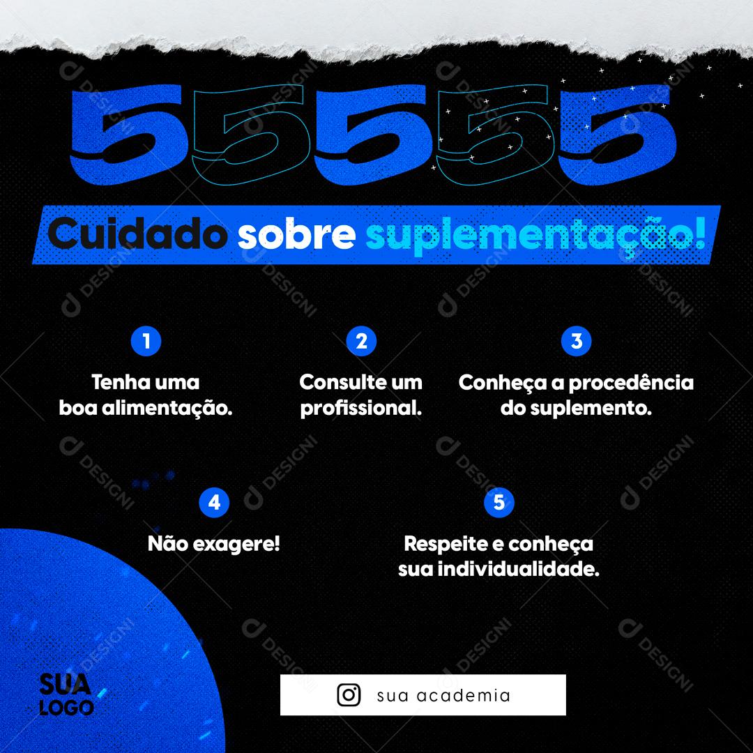 Cuidado Sobre Suplementação Saiba Mais Sobre No Nosso Perfil Social Media PSD Editável