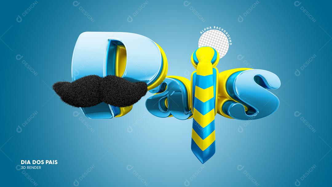 Textos 3D Dia Dos Pais PSD