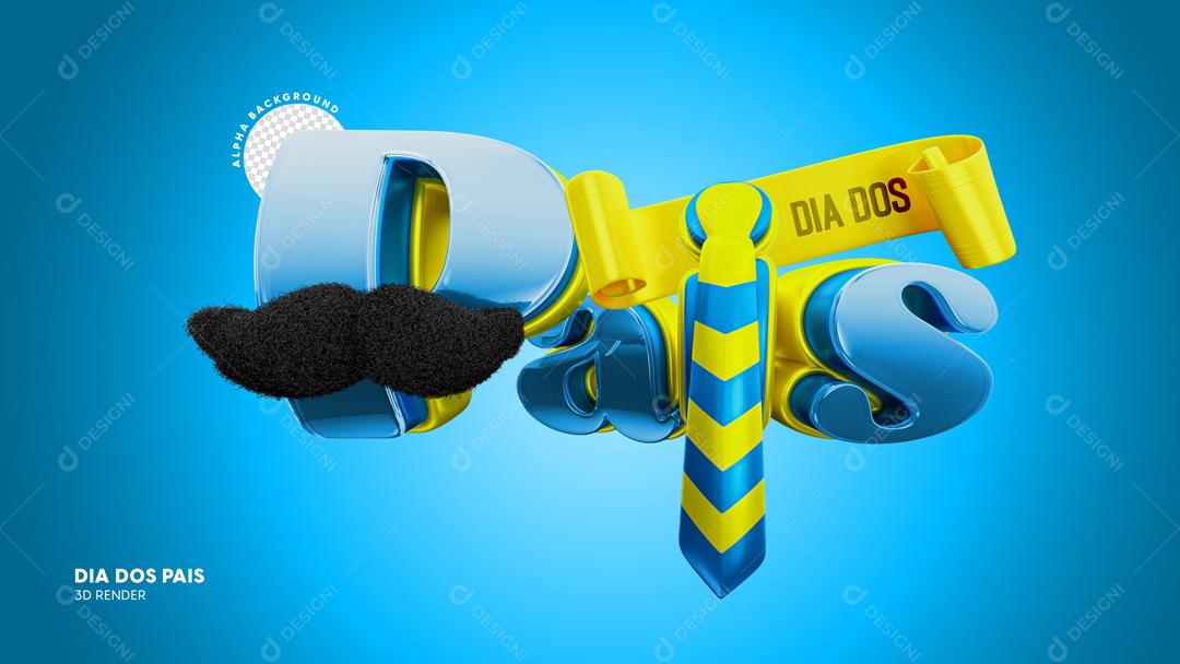 Textos 3D Dia Dos Pais PSD