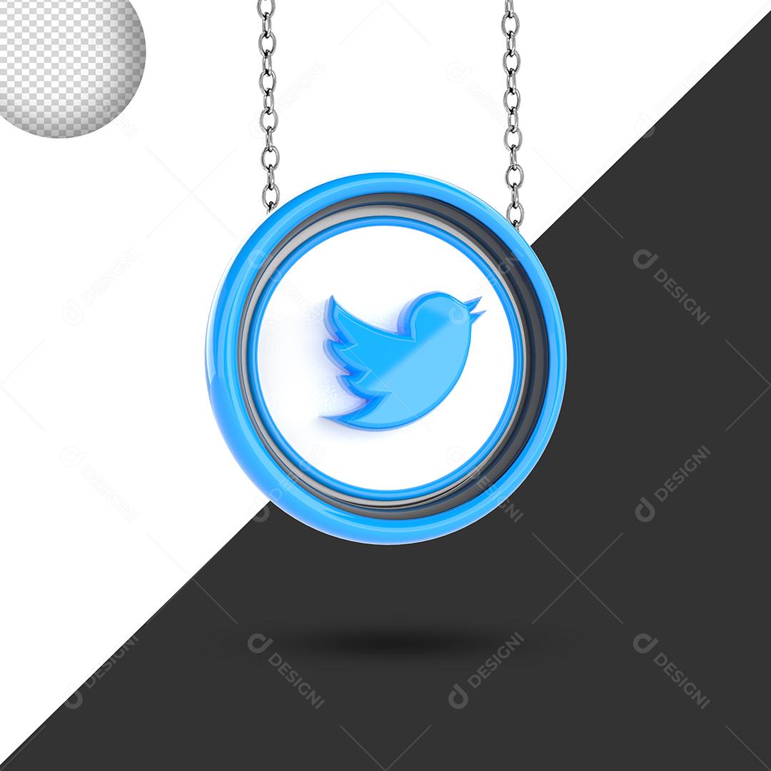 3D Twitter Paste Circle Shape Element for compositing PSD